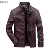 FGKKS Brand Men Leather Jackets 2019 Winter Jacket Male Classic Motorcycle Style Male Inside Thick Coats Men's Leather Jacket