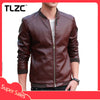 TLZC 2018 Autumn Winter Man Fashion Casual Outwear Jacket Plus Size M-4XL Men's Leather Coat Korean Slim Fit Leather Jackets