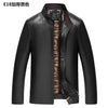 HEFLASHOR 2020 New Autumn Winter Men Leather Jacket Stand Collar Plus Velvet Thick Warm Leather Jacket Men Social Mens Jackets