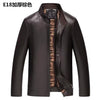 HEFLASHOR 2020 New Autumn Winter Men Leather Jacket Stand Collar Plus Velvet Thick Warm Leather Jacket Men Social Mens Jackets