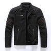 Men Fashion Pu Leather Jackets Coats Mens Autumn Back Skull Embroidery Motorcycle Faxu Leather Jackets Outwear Male Stand Collar
